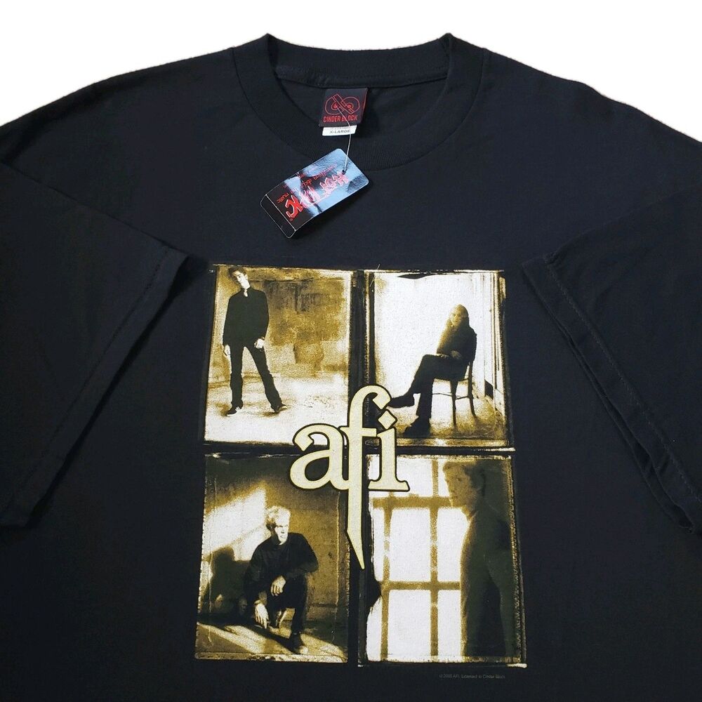 NWT Vintage Y2K AFI Sing The Sorrow Window Sz XL Mens Black T-Shirt Cinder Block